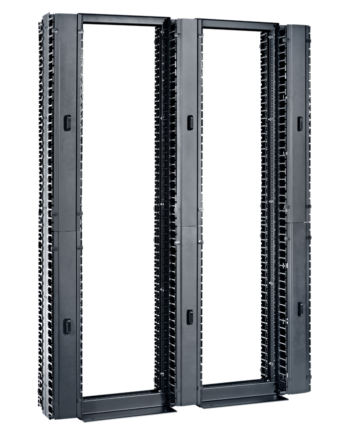 This is a picture of HDOF 45U 2 post 19inch rack with cable managers