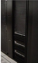 This is a picture of tooless blanking panels in a server rack