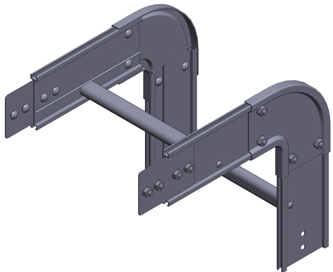 This is a picture of a 90 degree bend vertical cable tray ladder