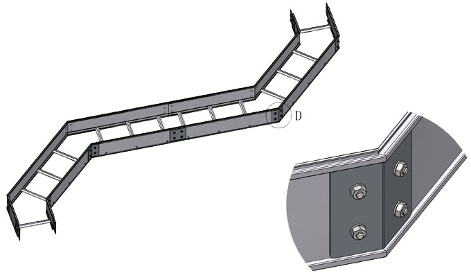 This is a picture of a cable tray ladder horizontal connector