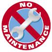 This is a picture of no maintenance logo for air conditioner rack cabinets