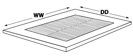 This is a picture of a surface mount brush seal diagram wit width and depth