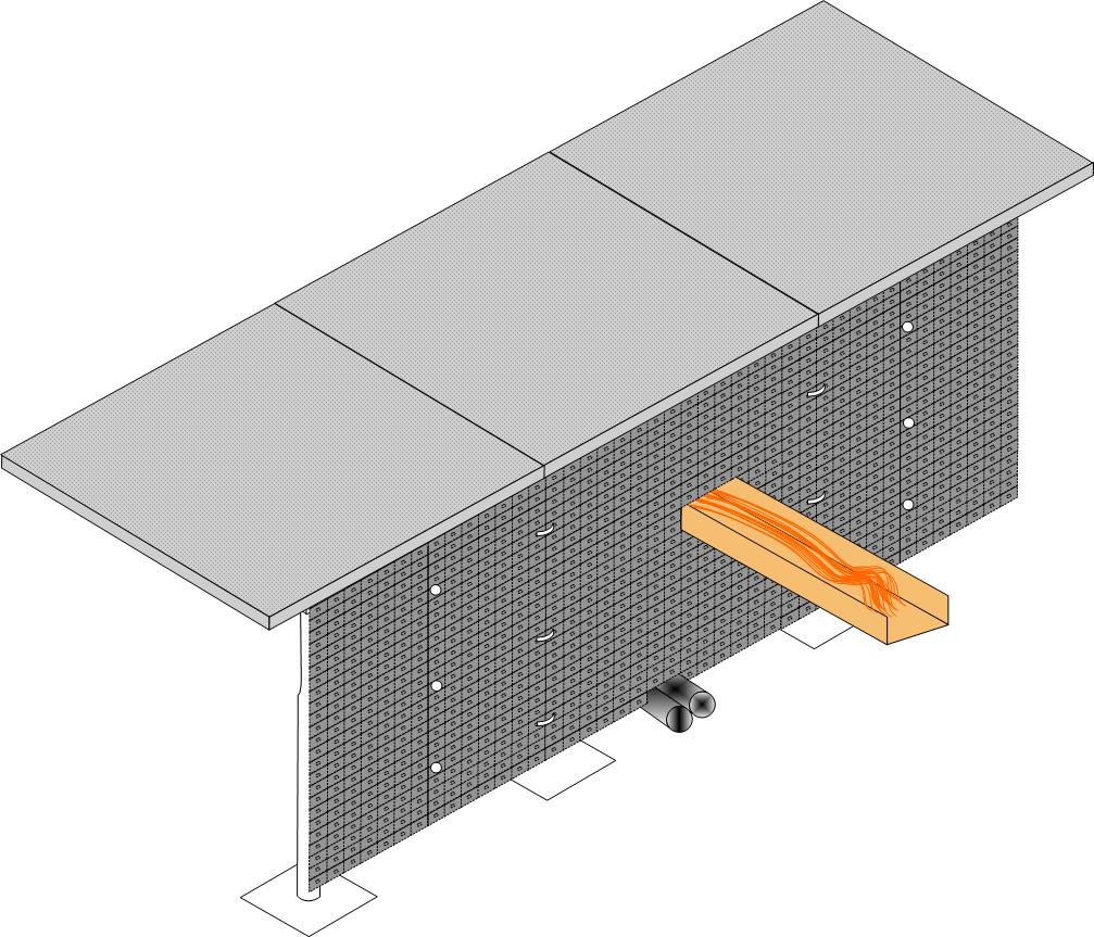 This is a picture of a under floor baffling system that can be easily cut out