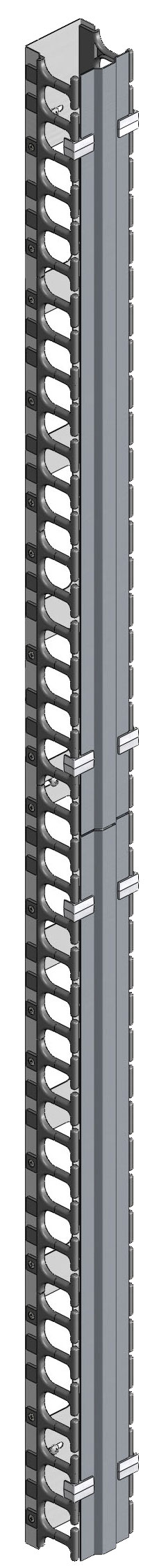 This is a picture of a 0U vertical cable management for high density data centre's